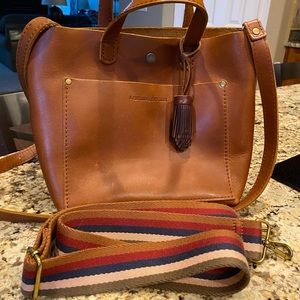 Portland Leather Mini Crossbody Tote in Honey